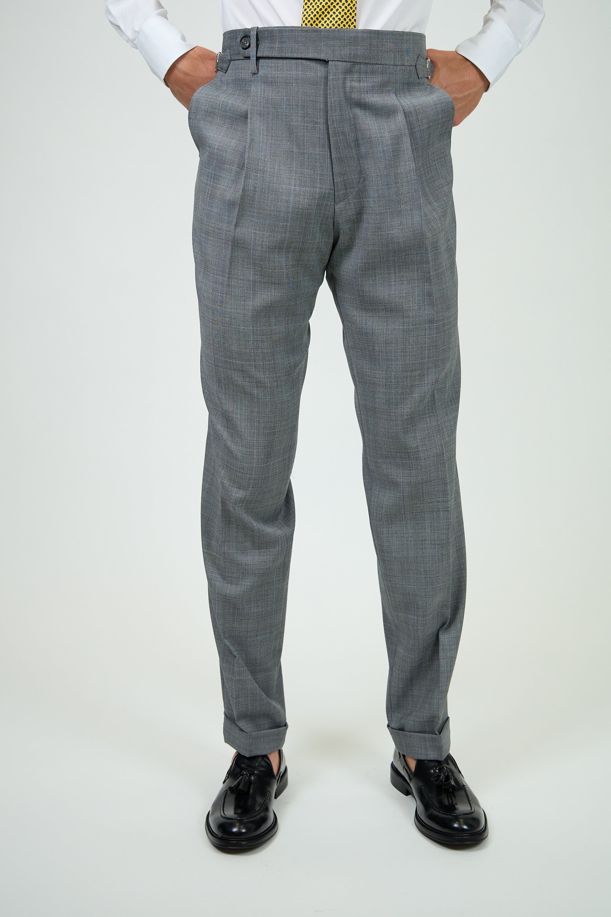 Pantalone Abito SETTANTA Rifinito 2 Pinces - Grigio Principe di Galles