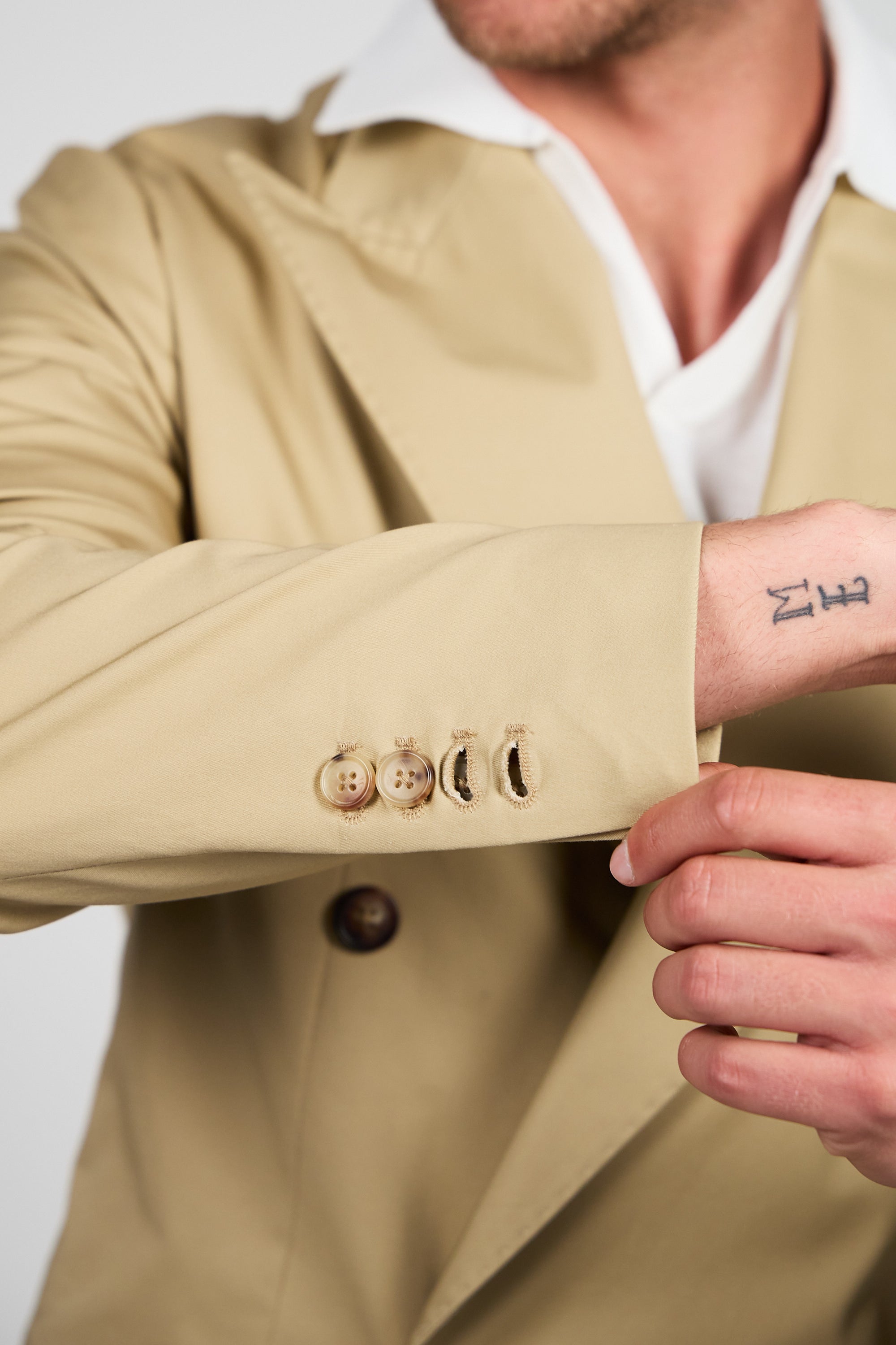 Giacca Abito SETTANTA Blazer Rifinito due Petti - Beige