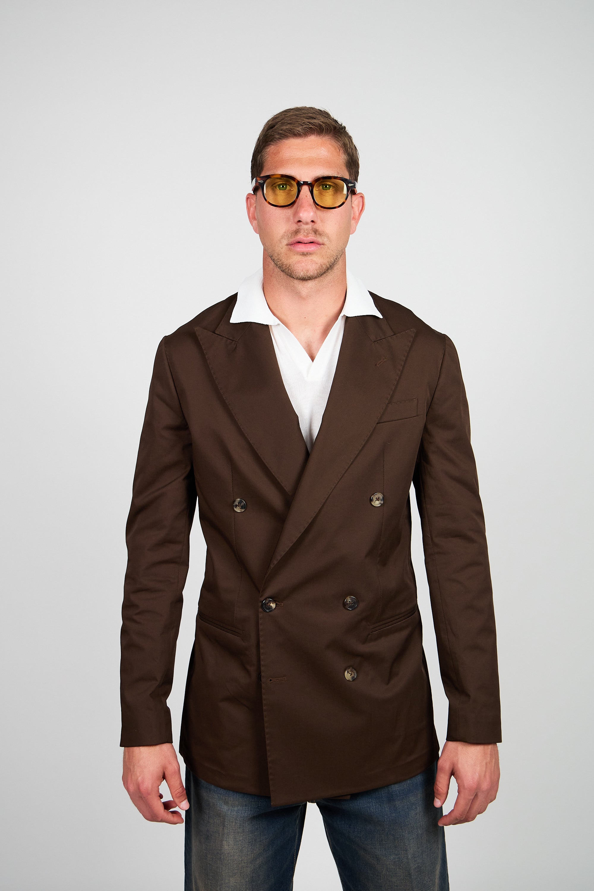 Giacca Abito SETTANTA Blazer Rifinito due Petti - Testa di Moro