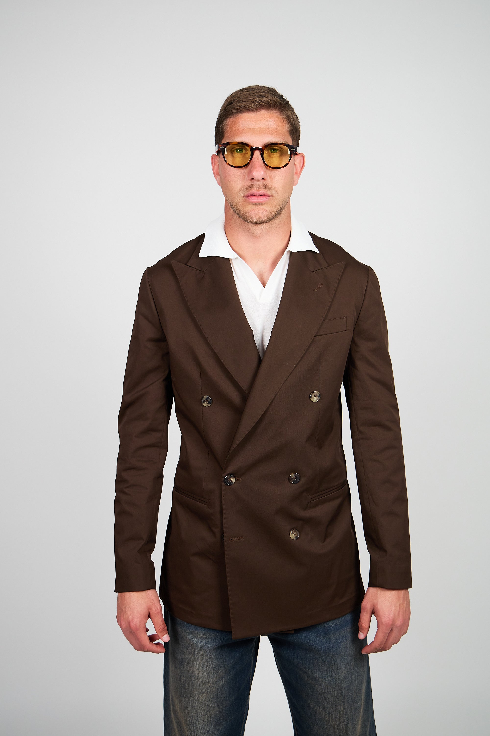 Giacca Abito SETTANTA Blazer Rifinito due Petti - Testa di Moro