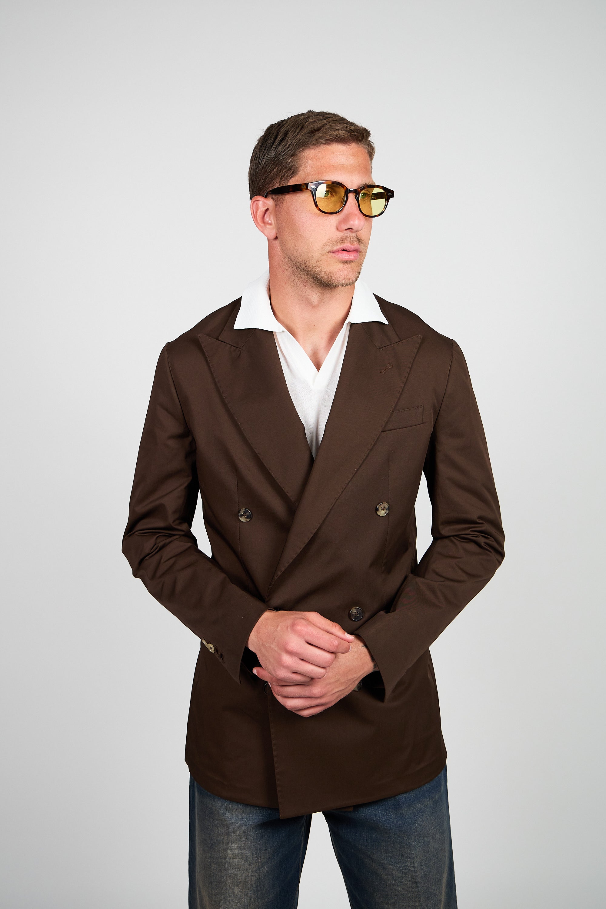 Giacca Abito SETTANTA Blazer Rifinito due Petti - Testa di Moro