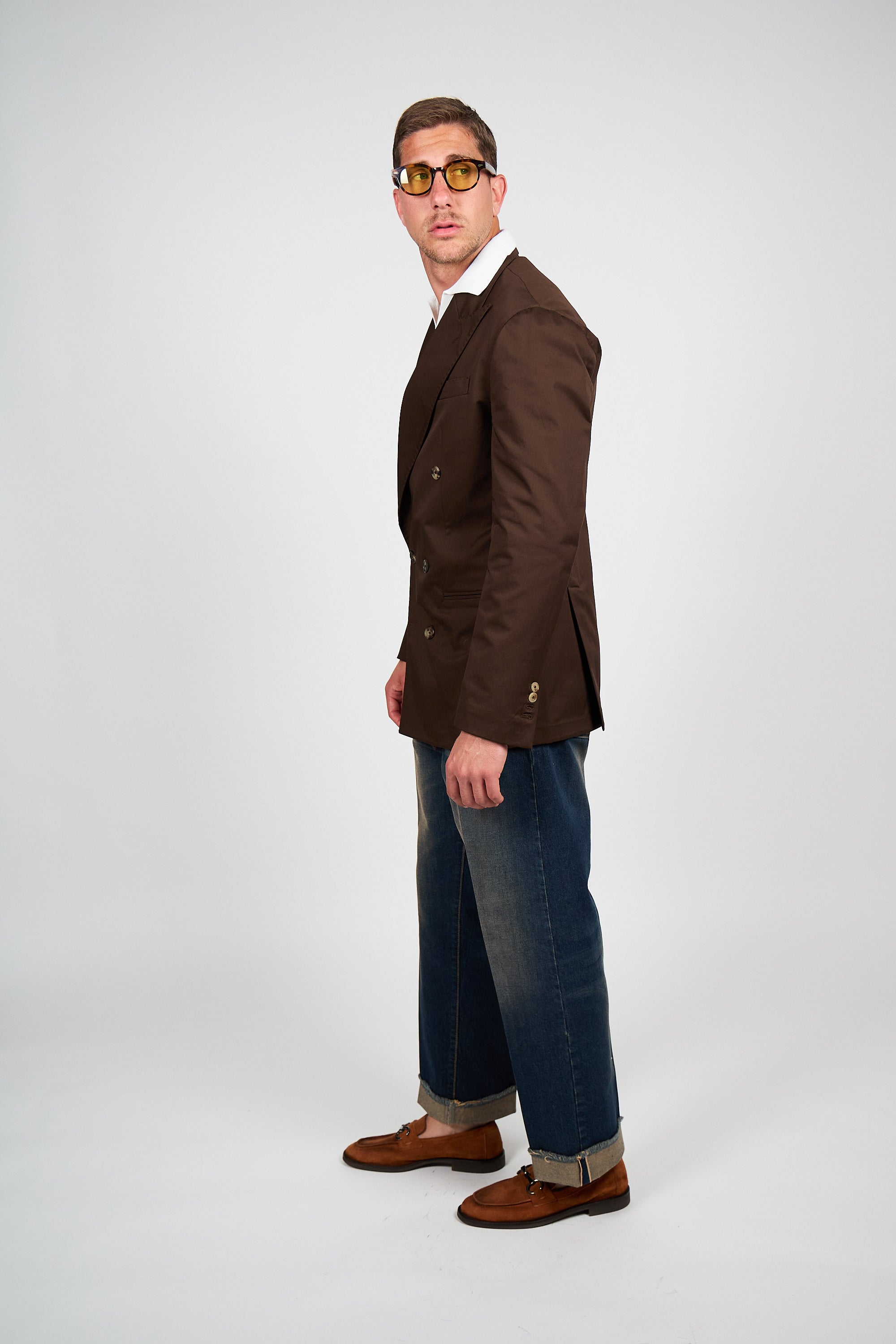 Giacca Abito SETTANTA Blazer Rifinito due Petti - Testa di Moro