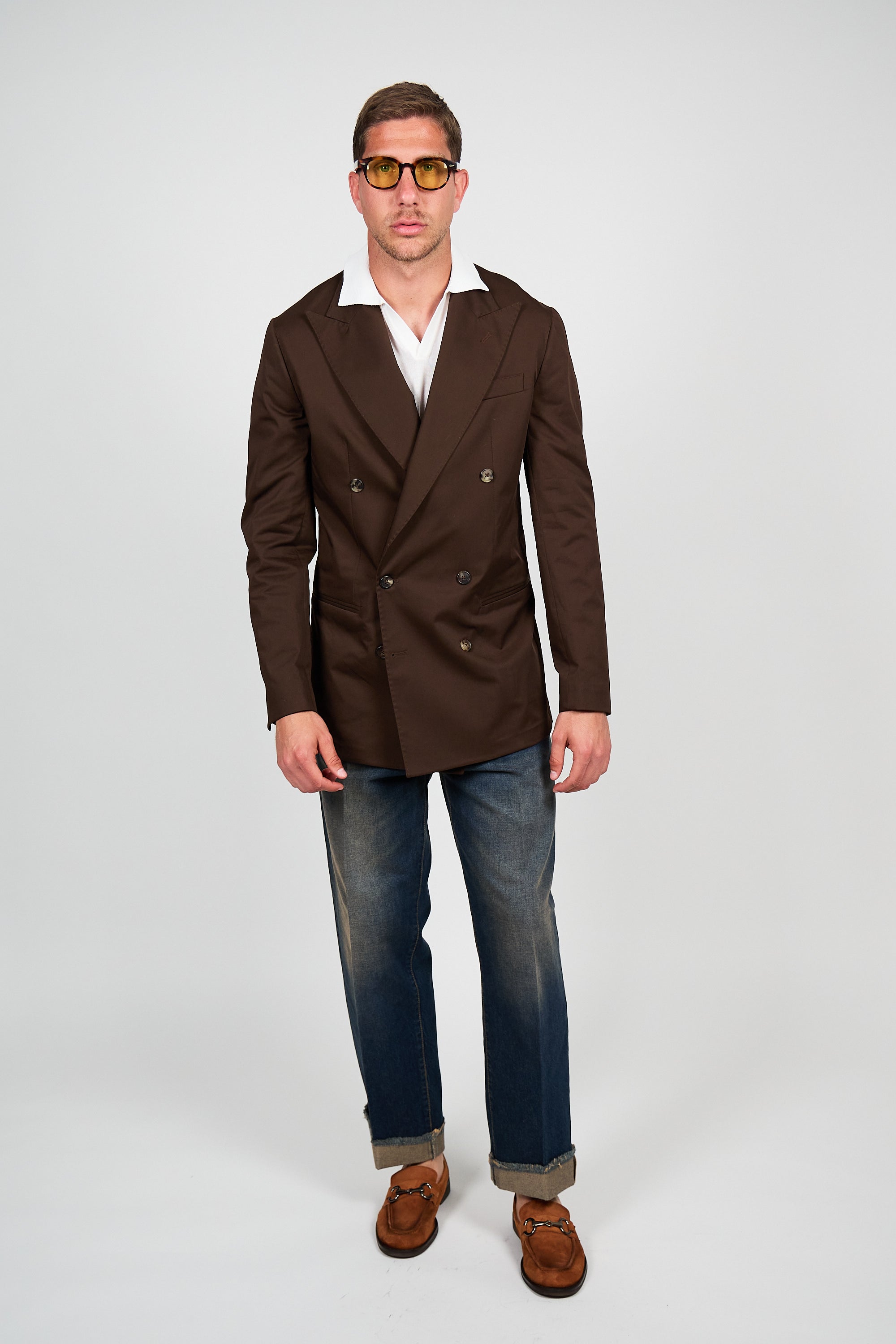 Giacca Abito SETTANTA Blazer Rifinito due Petti - Testa di Moro