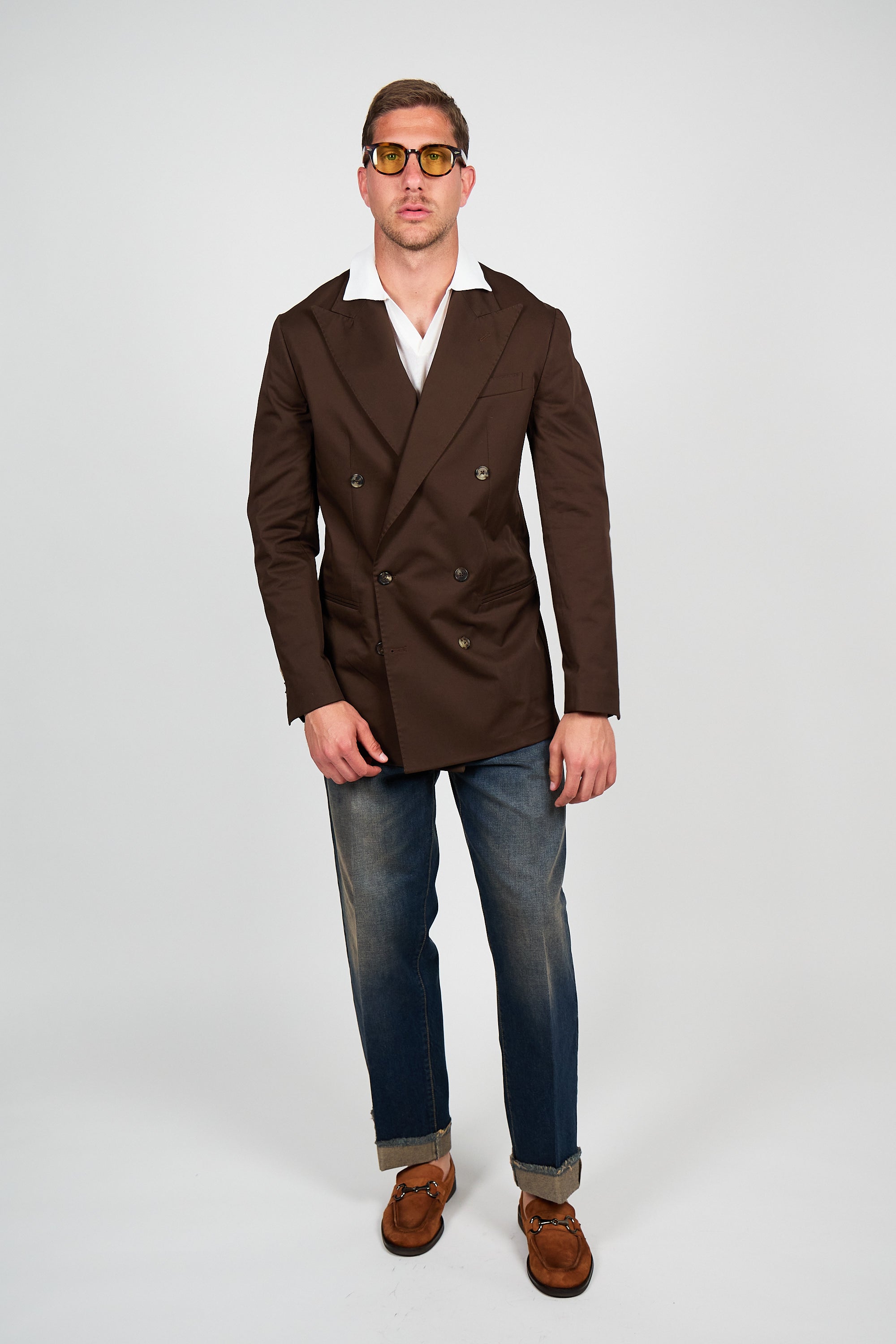 Giacca Abito SETTANTA Blazer Rifinito due Petti - Testa di Moro