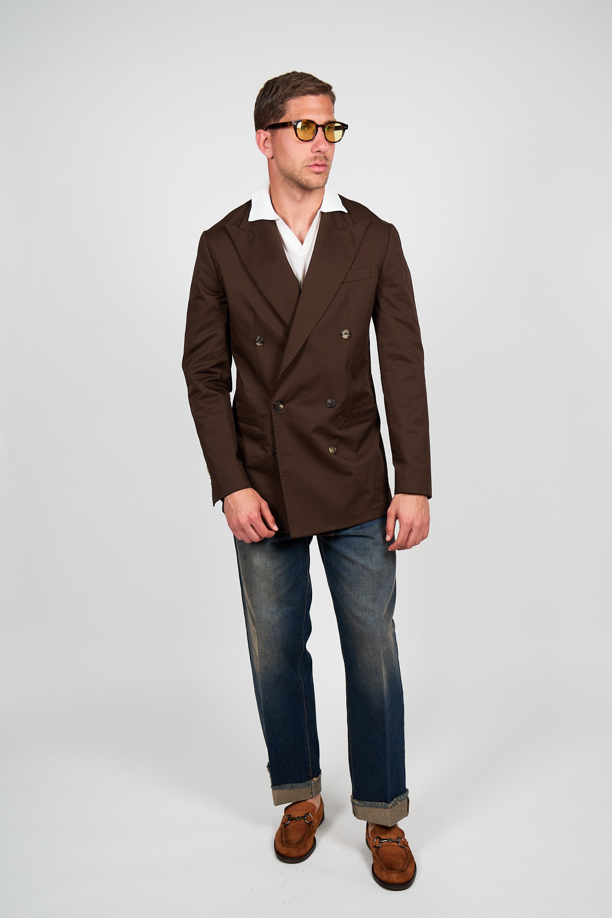 Giacca Abito SETTANTA Blazer Rifinito due Petti - Testa di Moro