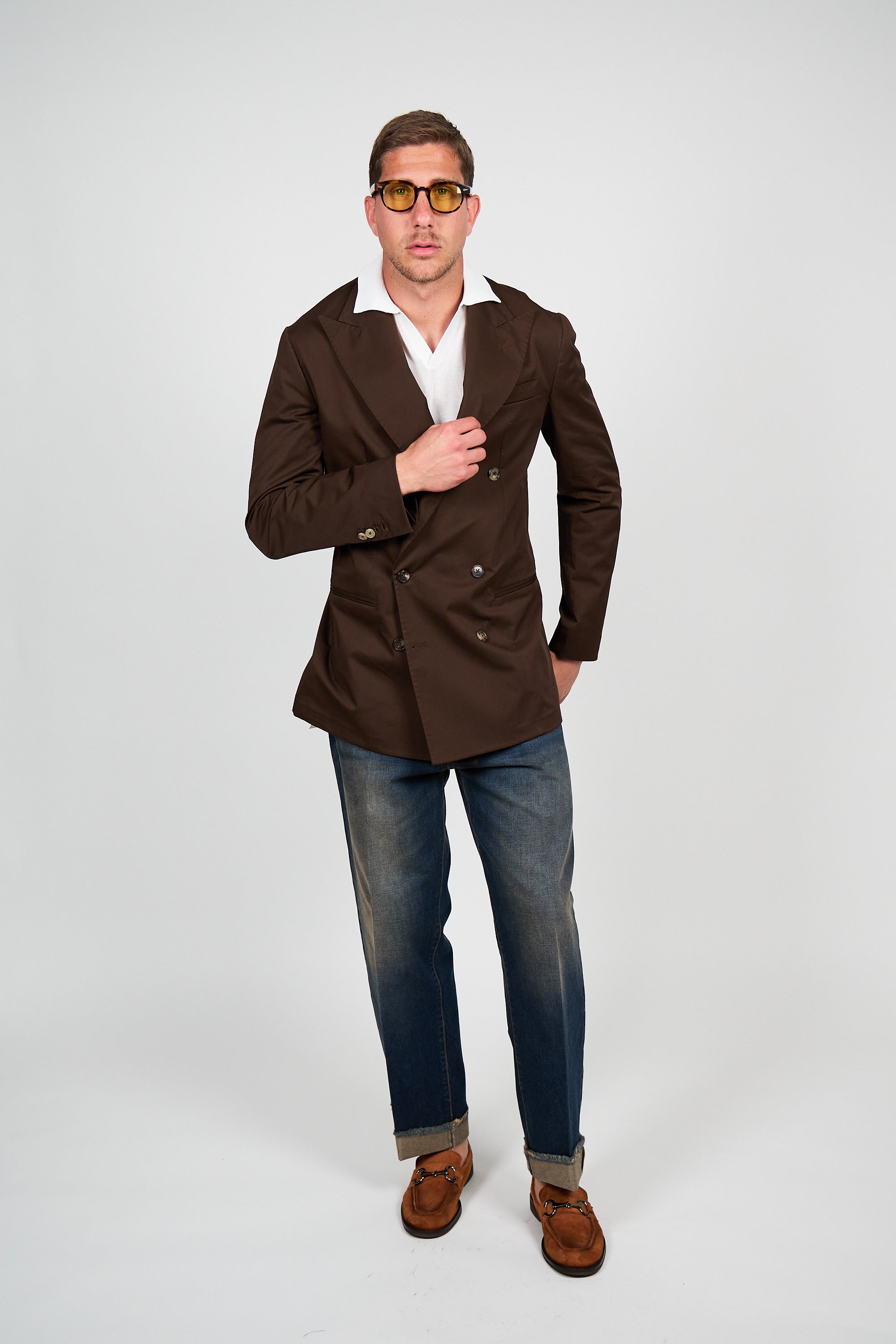 Giacca Abito SETTANTA Blazer Rifinito due Petti - Testa di Moro