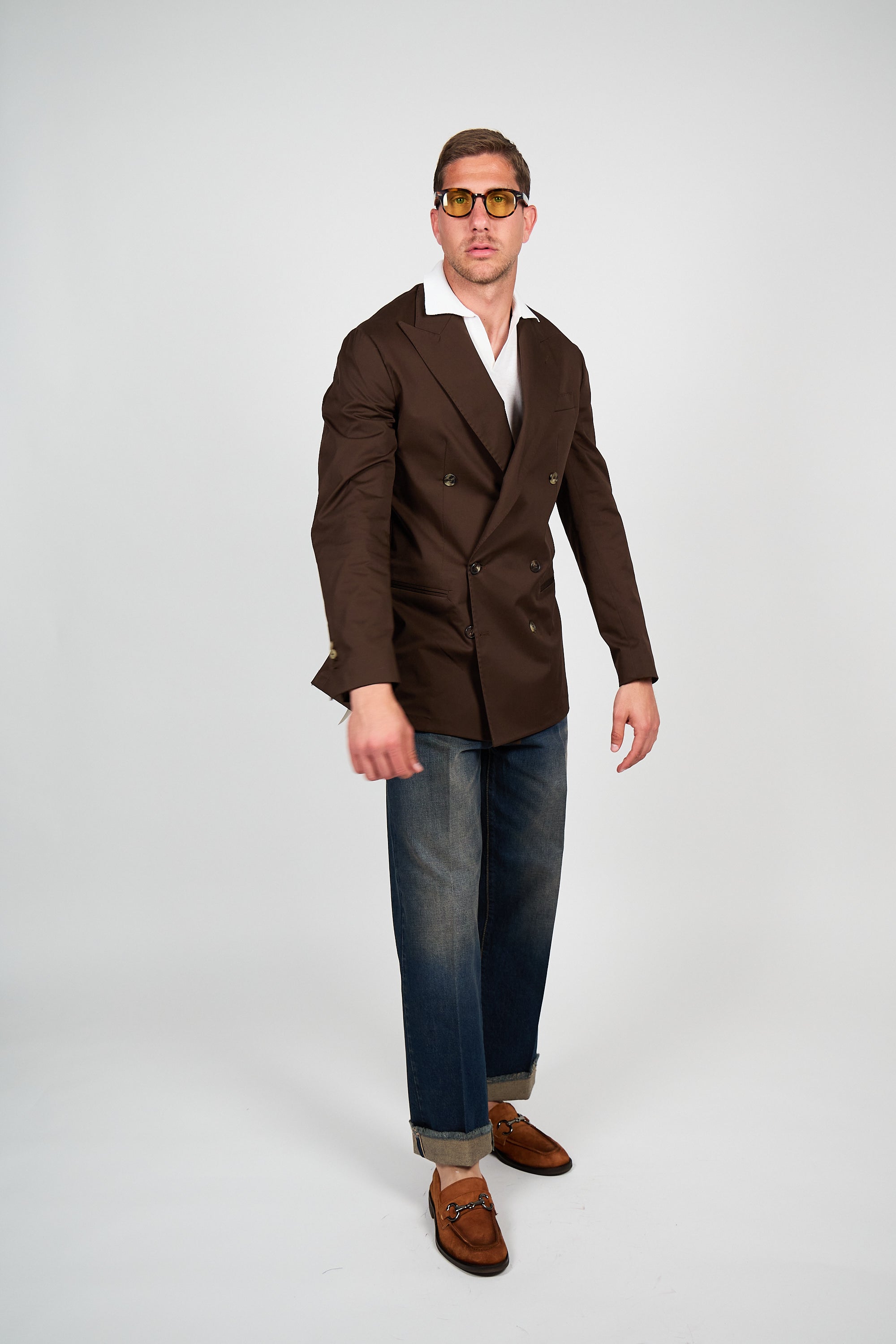 Giacca Abito SETTANTA Blazer Rifinito due Petti - Testa di Moro