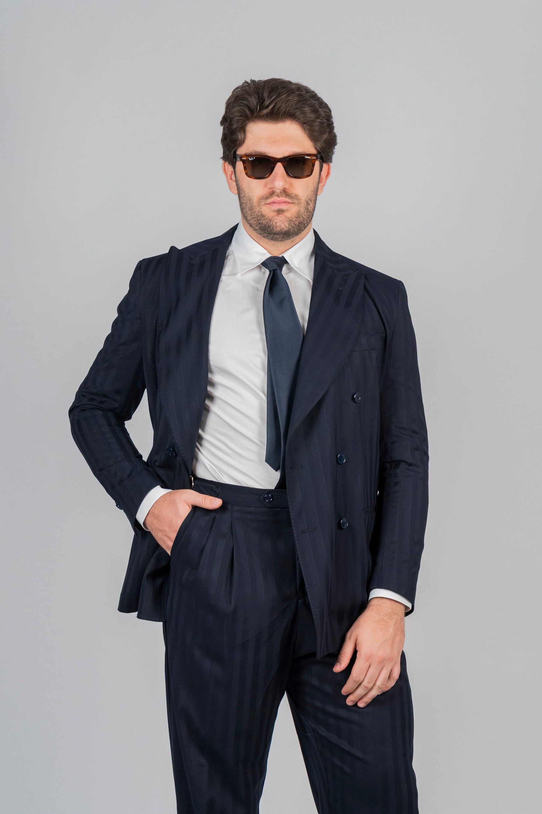 Giacca IZANAGI Rifinito - Blue Herringbone