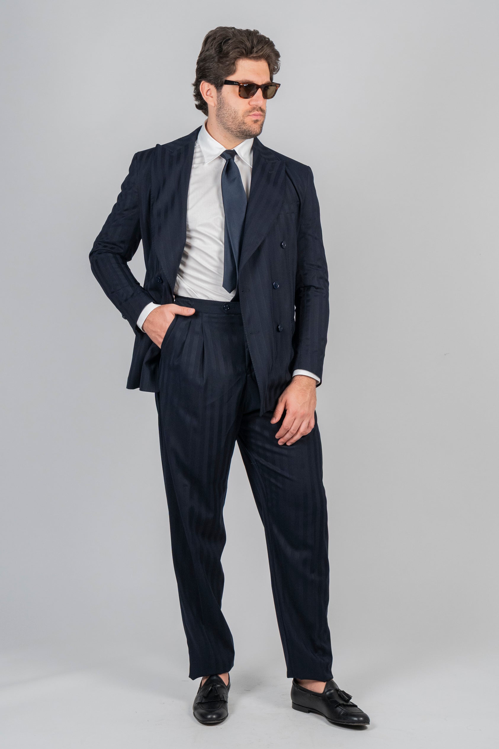 Pantalone GEKKO Rifinito - Blue Herringbone
