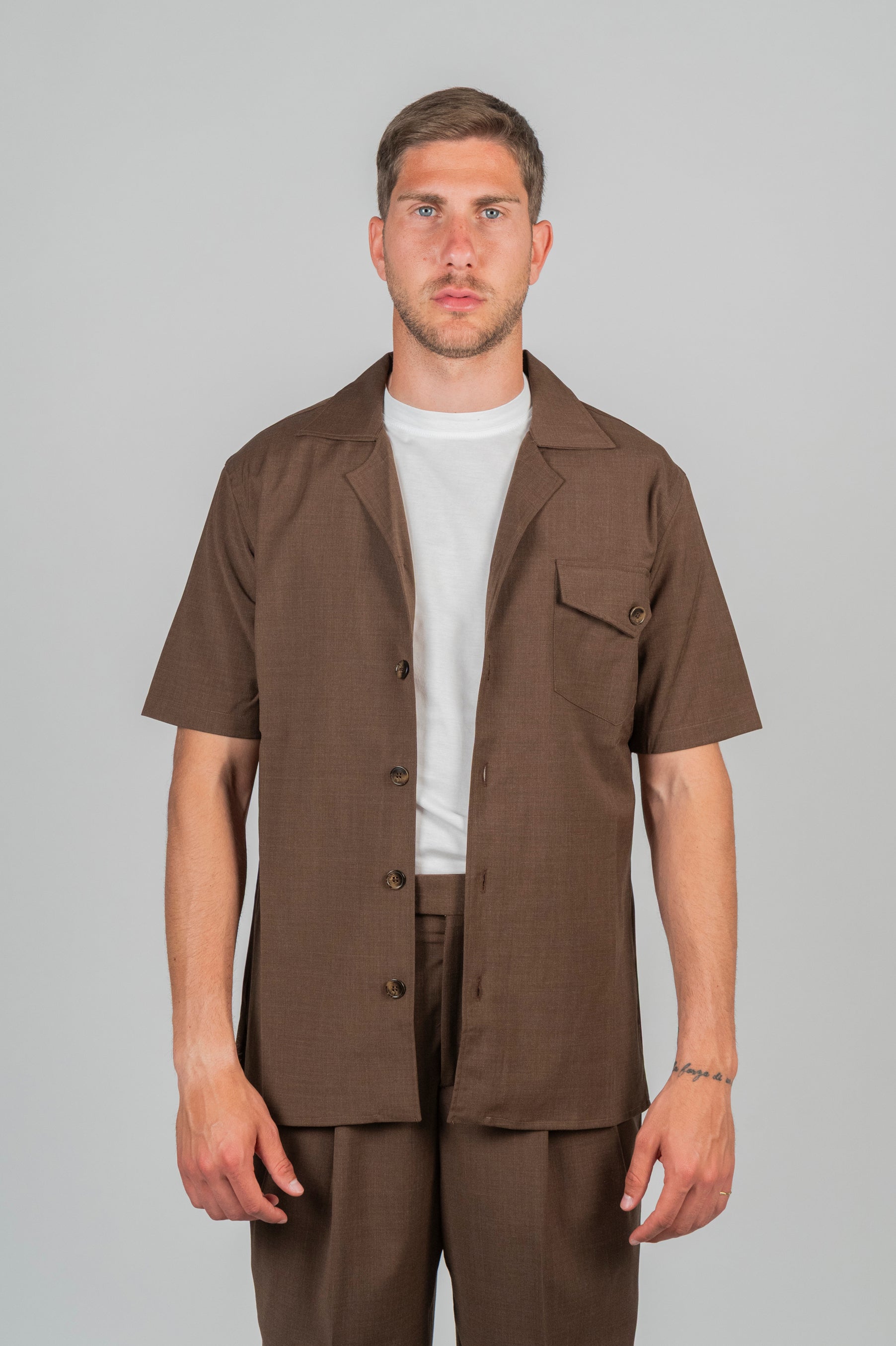 Camicia SEIKO Lana - Tabacco