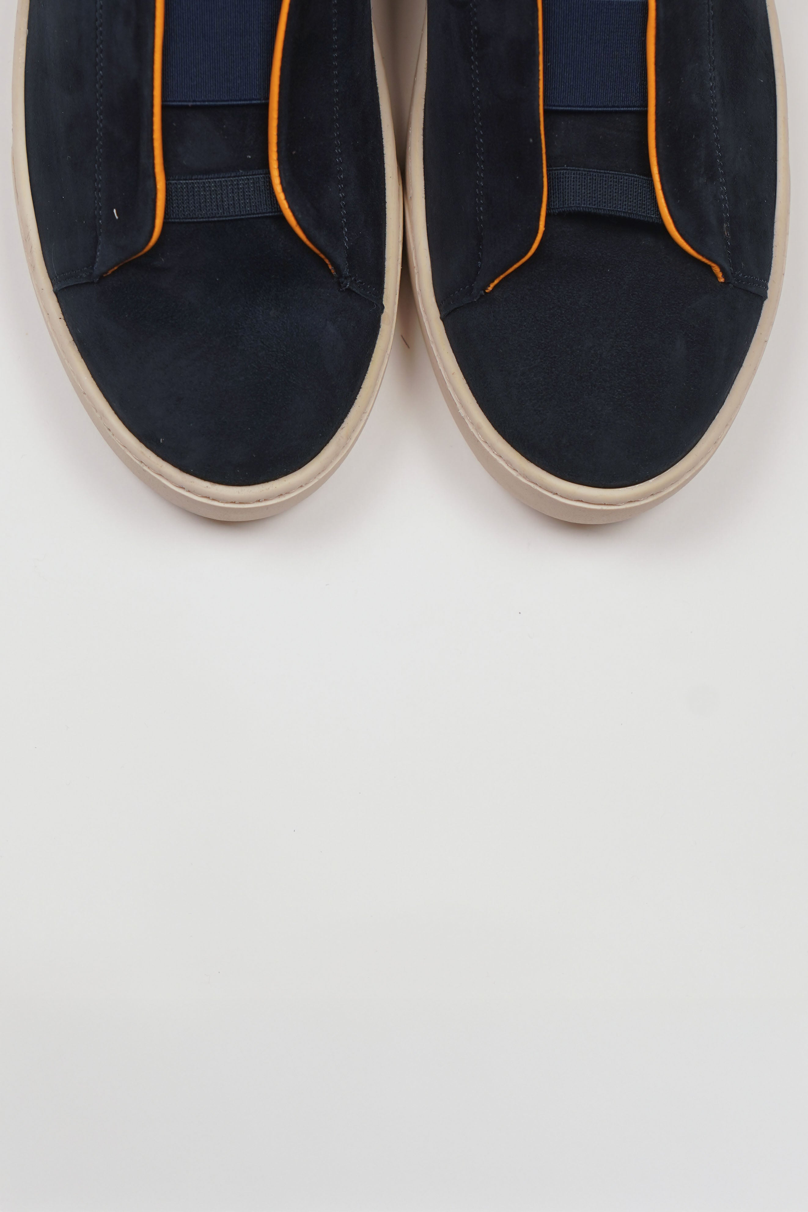 Sneakers 3 ELASTICI Camoscio Blue Fondo Ambra