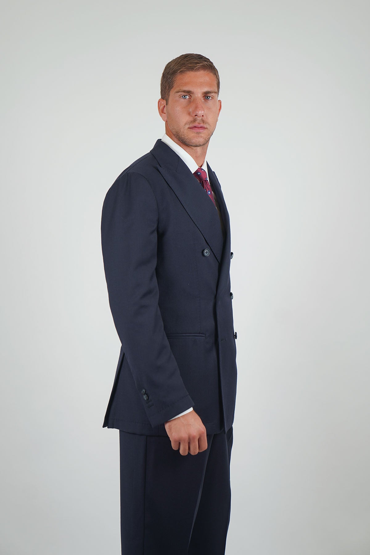 Giacca HIKARI Rifinito due Petti - Blue