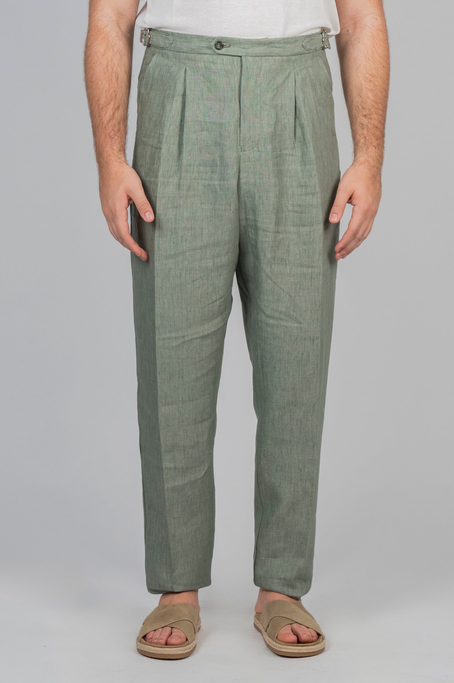 Pantalone GEKKO Rifinito - Lino Menta