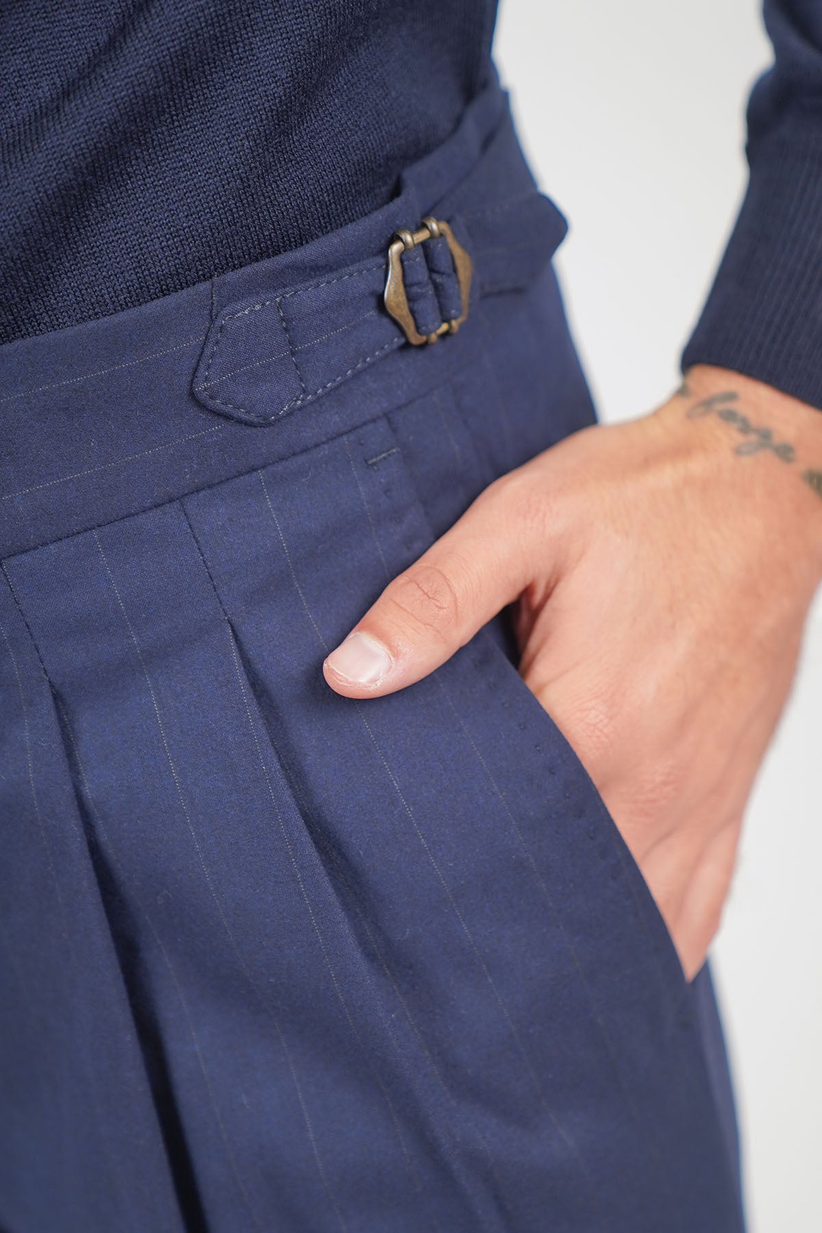 Pantalone MASAAKI - Blue Gessato