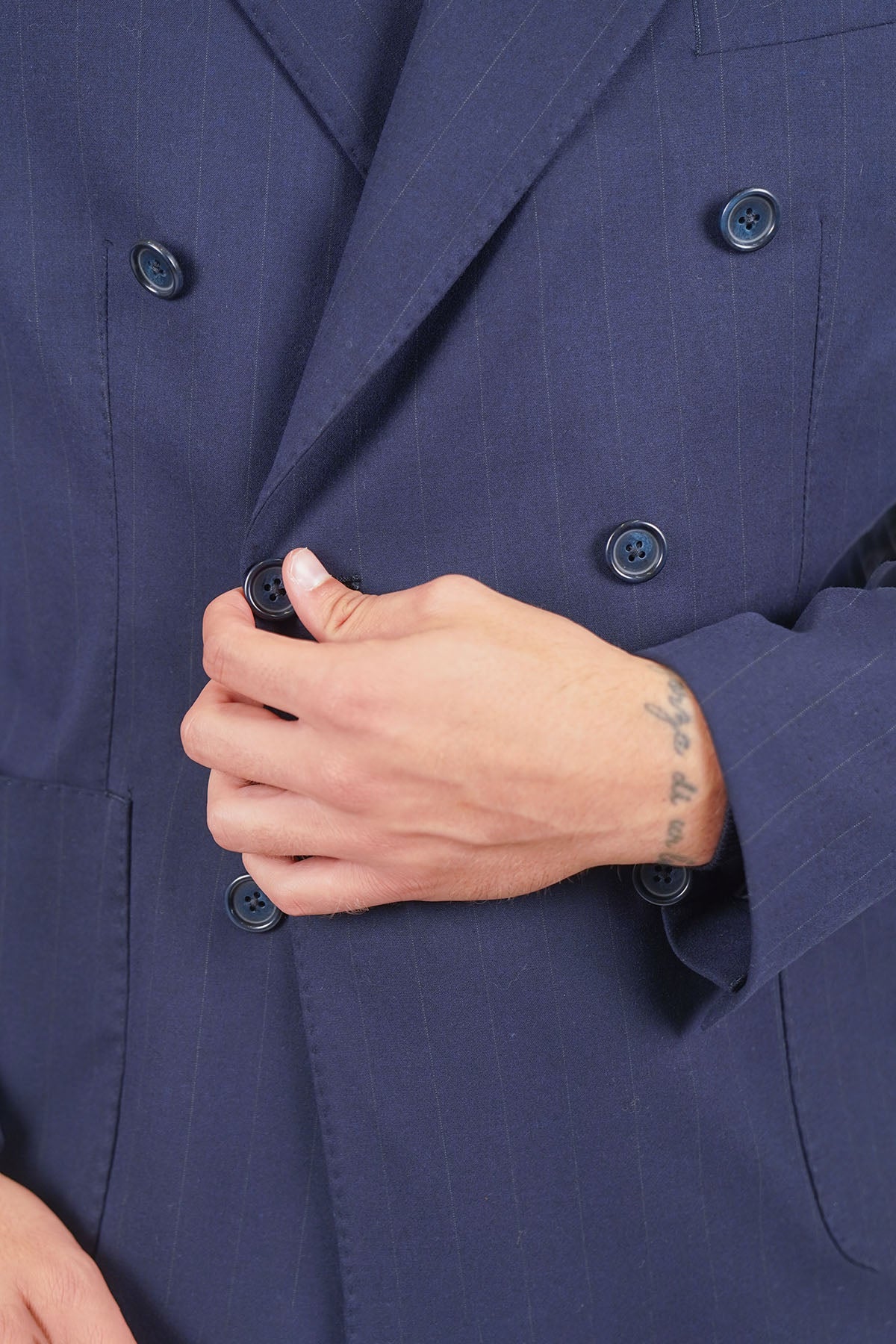 Giacca NAOYA due Petti - Blue Gessato