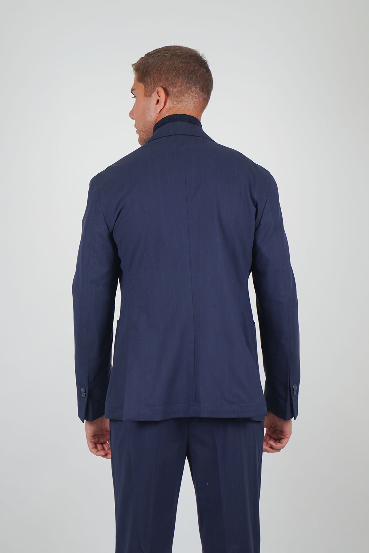 Giacca NAOYA due Petti - Blue Gessato