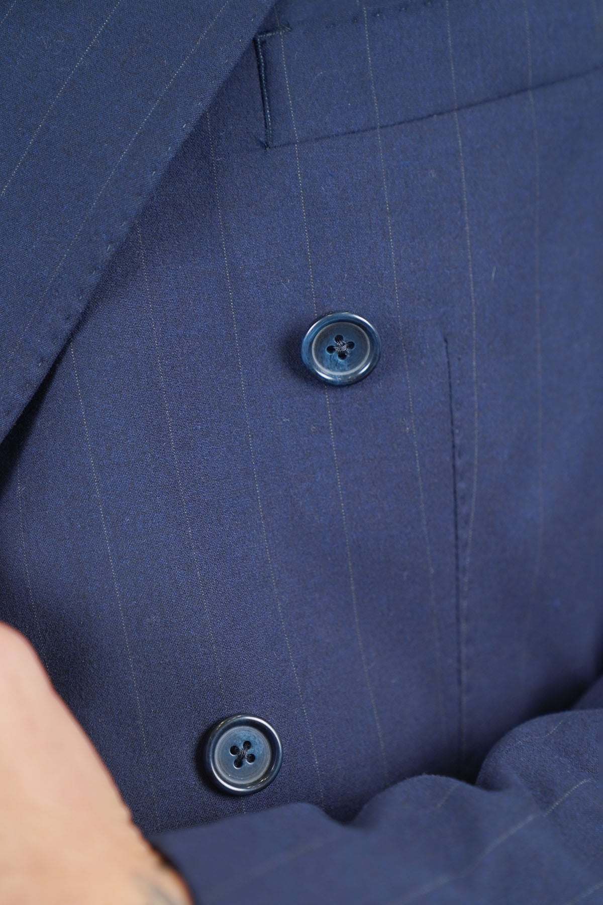 Giacca NAOYA due Petti - Blue Gessato