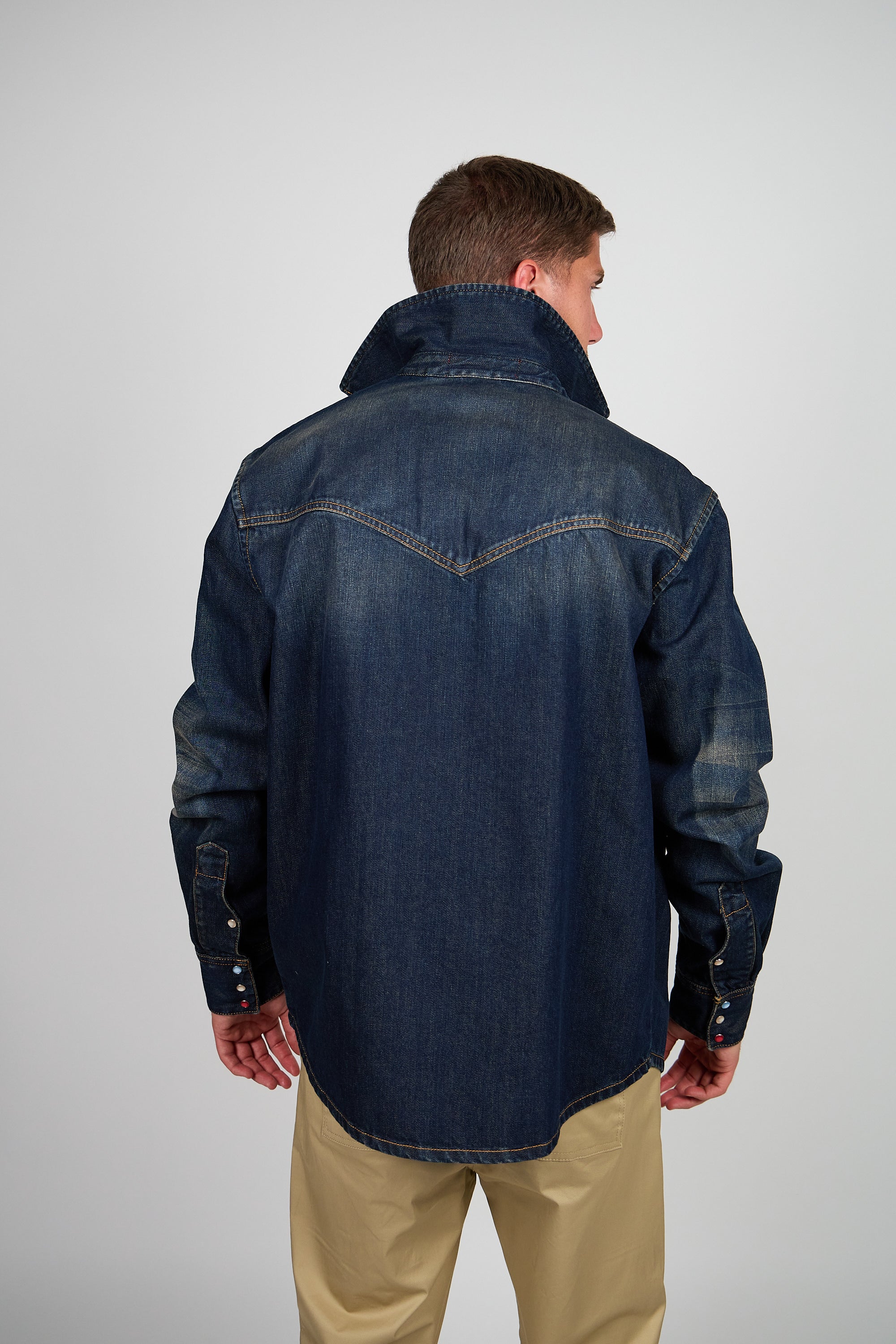 Overshirt ROGO Camicia Texana - Lavaggio Sabbiato Indaco