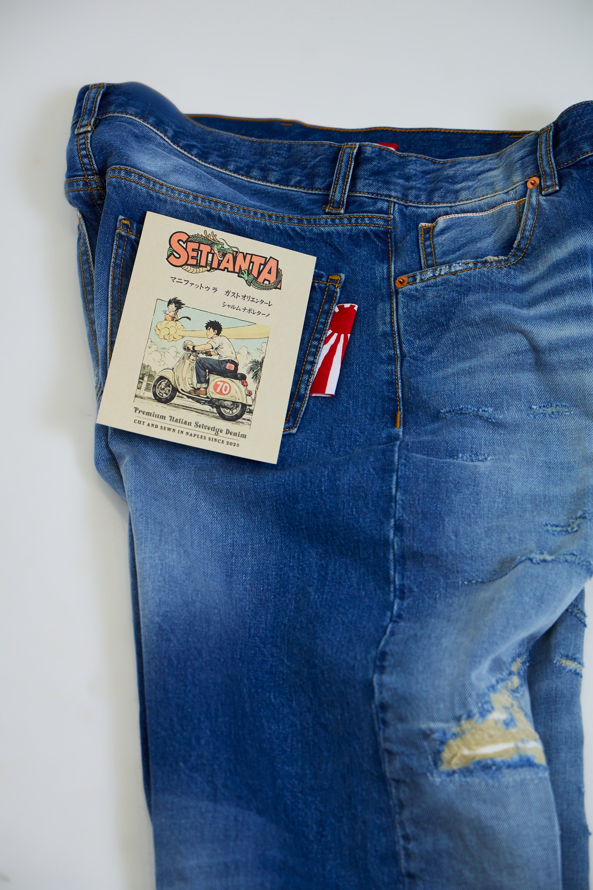 Jeans ROGO Cimosato - Straight Fit Lavaggio Stone Wash Ripped