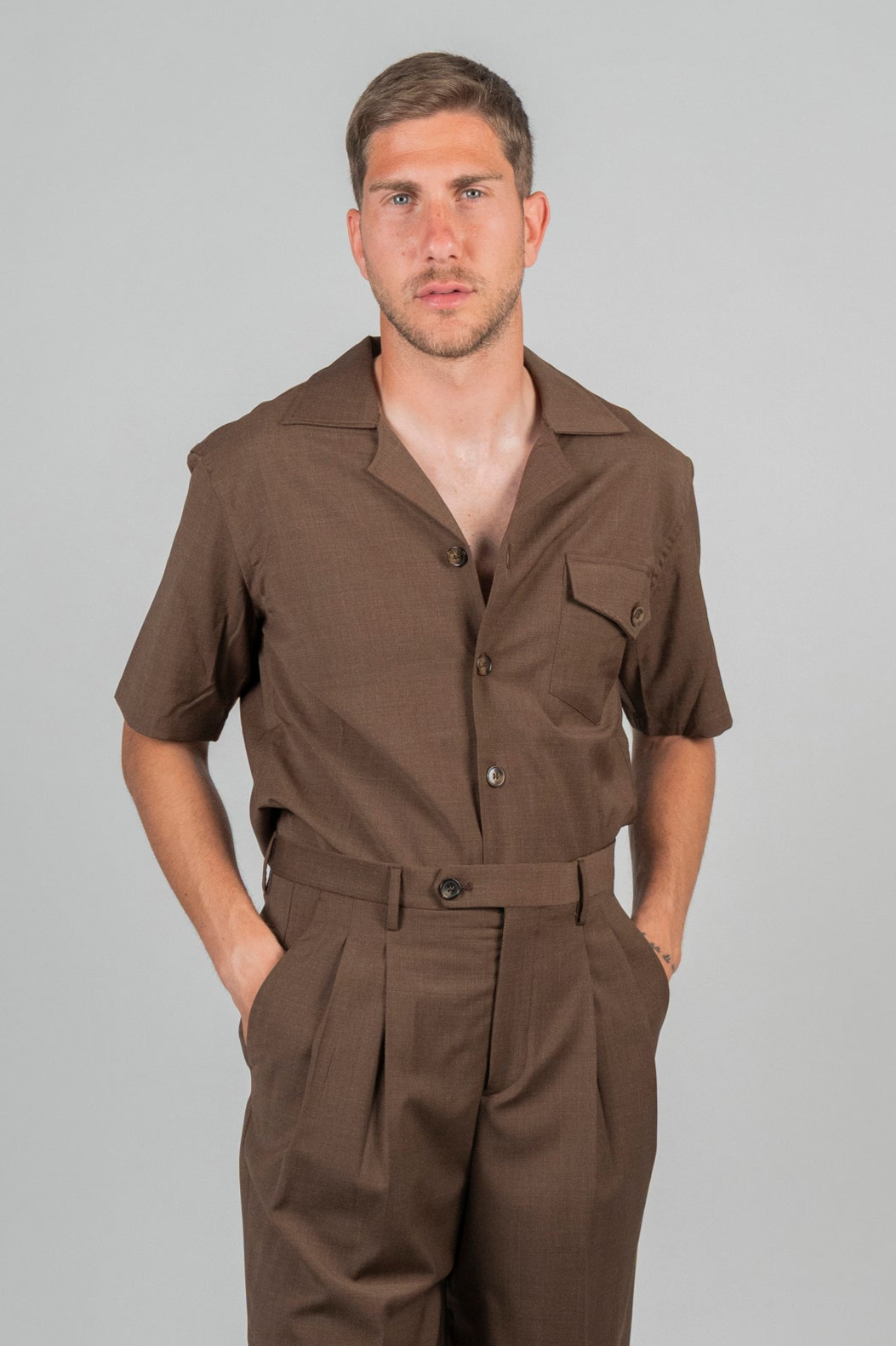 Camicia SEIKO Lana - Tabacco