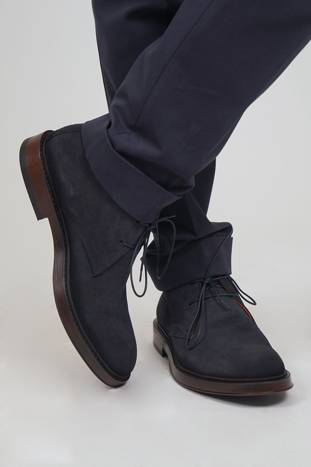 Polacco STRINGHE Camoscio Blue