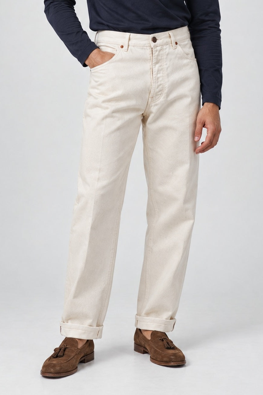 Jeans GORO Cimosato - Straight Fit Beige - SETTANTA