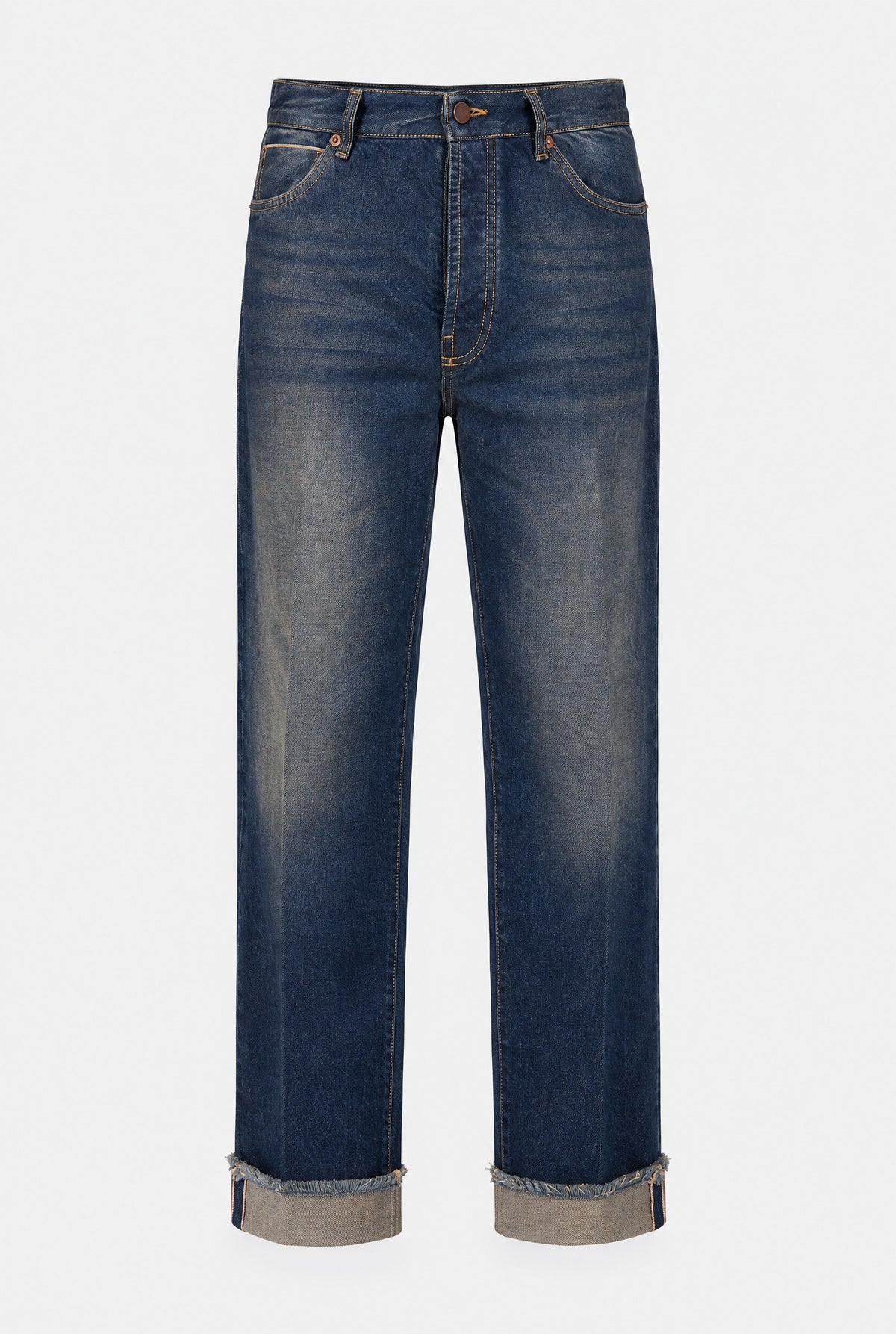 Jeans ROGO Cimosato - Straight Fit Lavaggio Sabbiato Indaco - SETTANTA