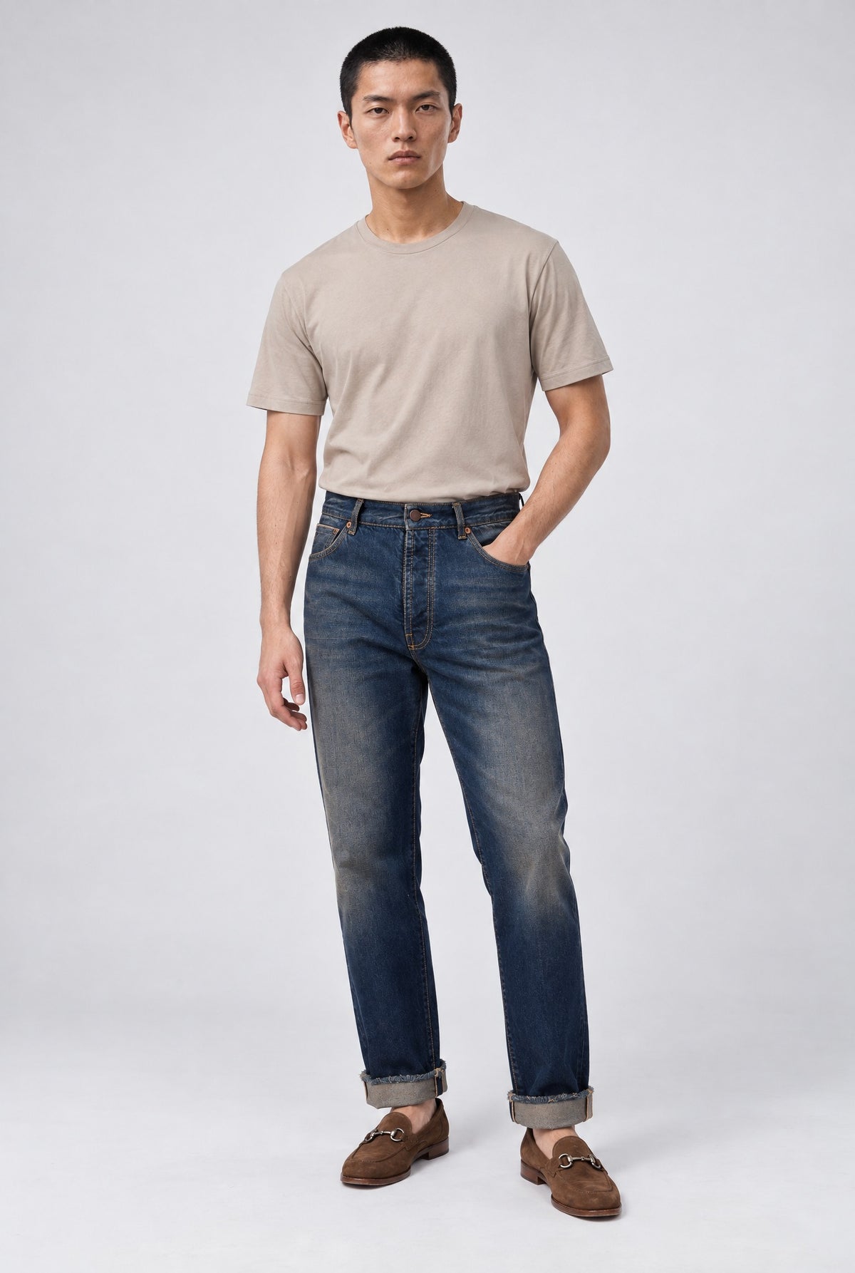 Jeans ROGO Cimosato - Straight Fit Lavaggio Sabbiato Indaco - SETTANTA