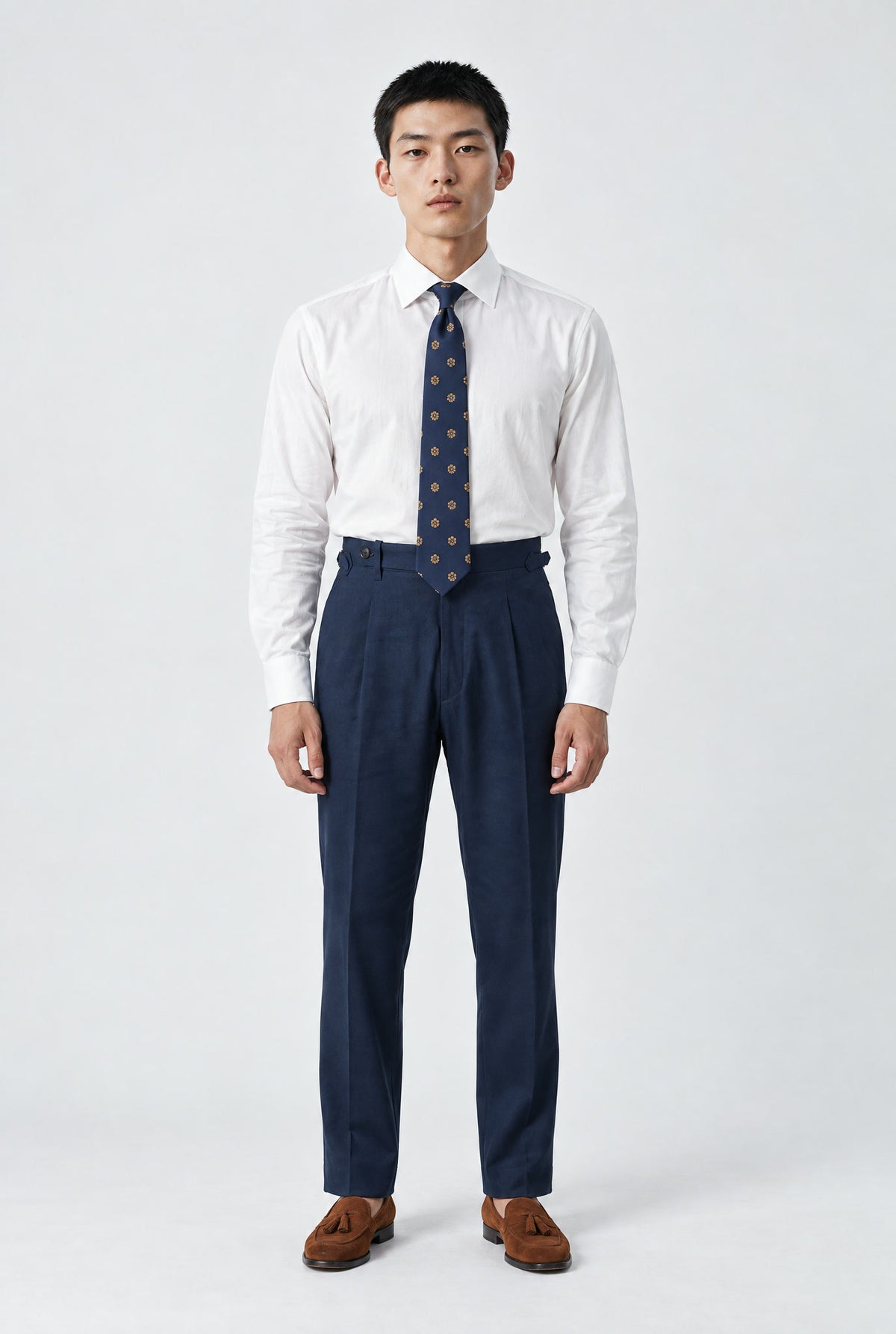 Pantalone Abito SETTANTA Rifinito Pinces - Lino Blue - SETTANTA