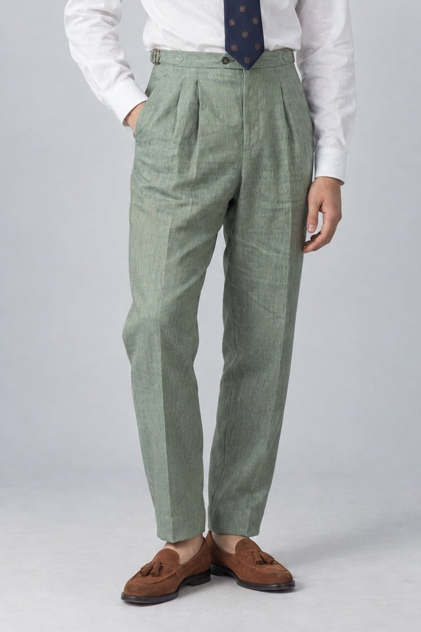 Pantalone GEKKO Rifinito - Lino Menta - SETTANTA