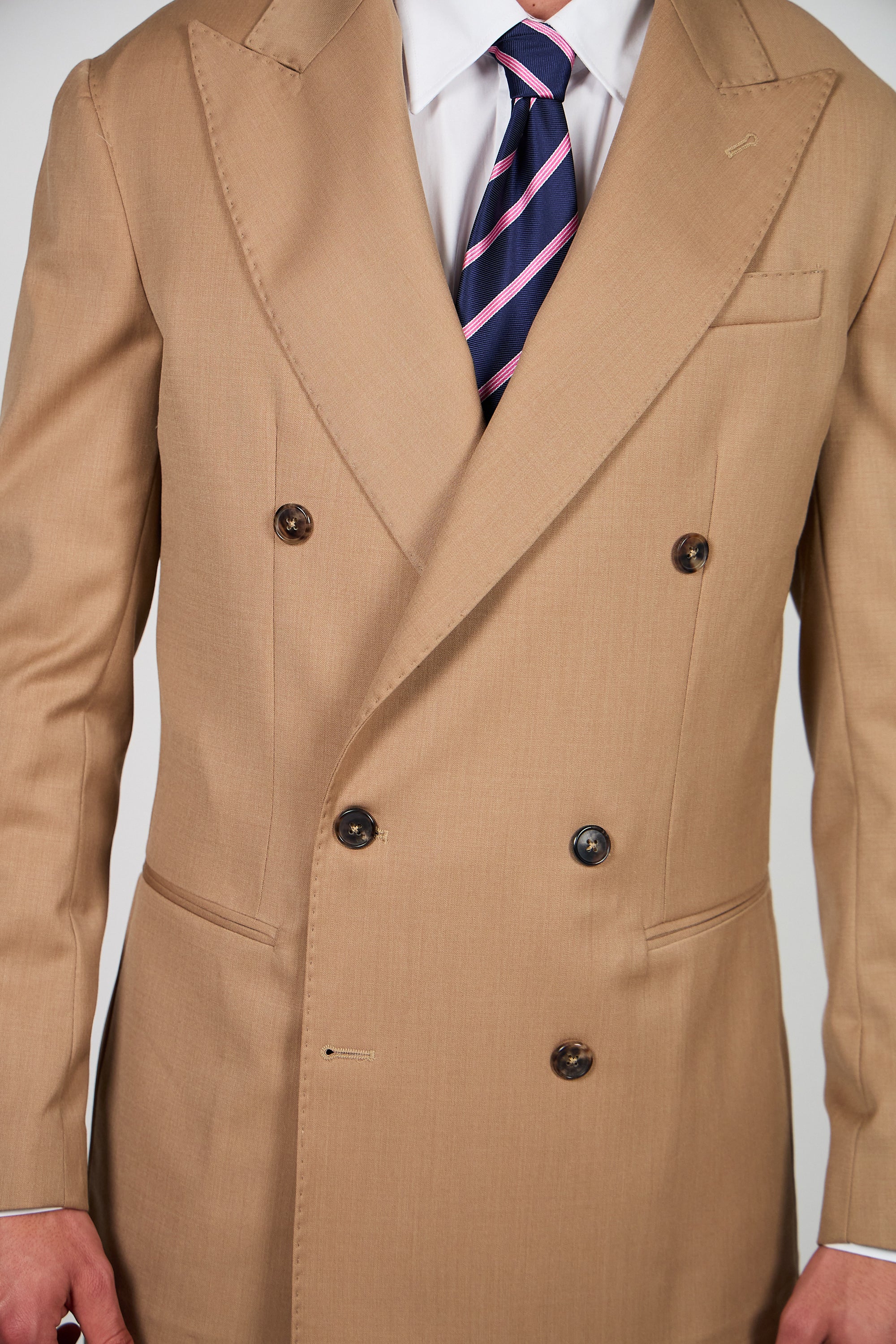 Giacca Abito SETTANTA Rifinito due Petti - Cammello