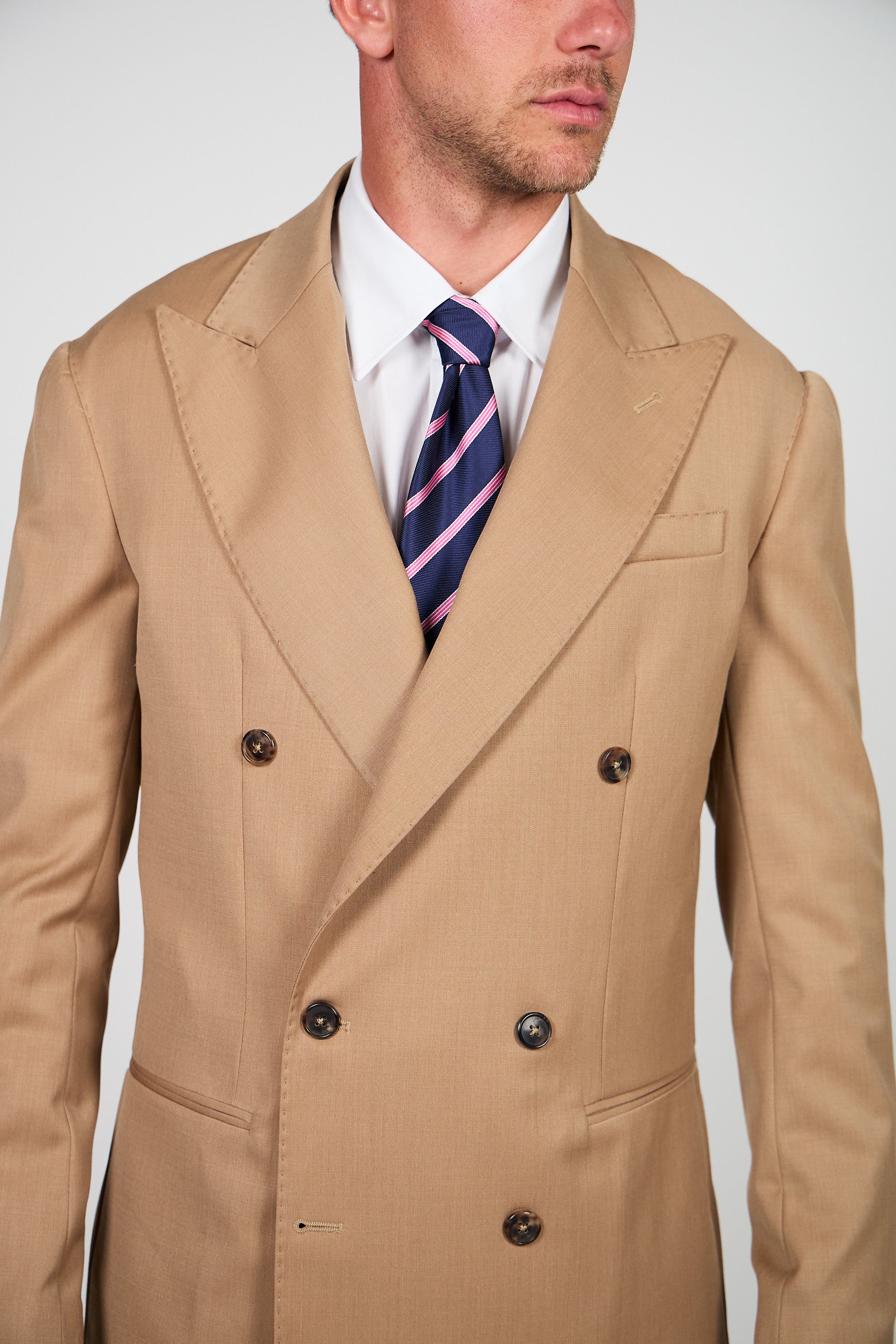 Giacca Abito SETTANTA Rifinito due Petti - Cammello