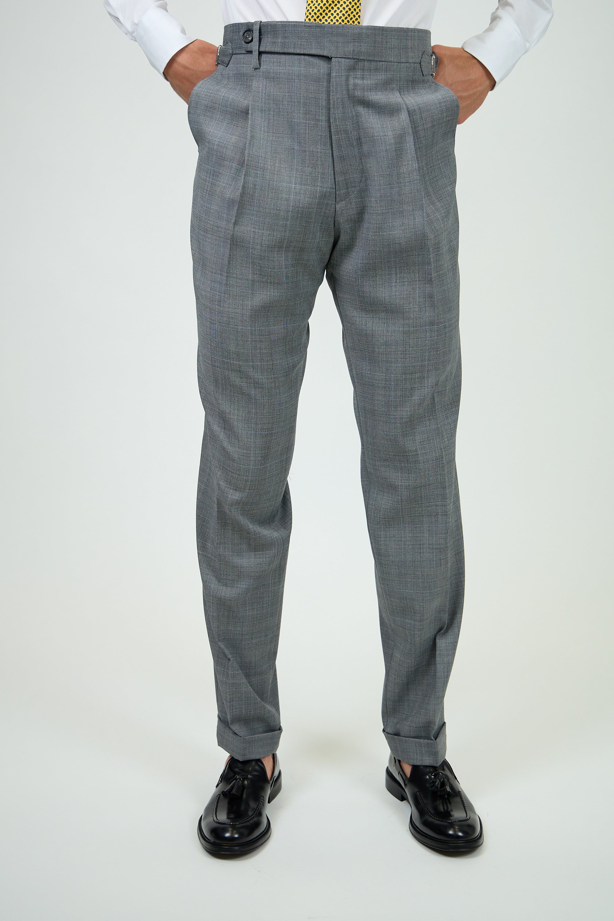 Pantalone Abito SETTANTA Rifinito 2 Pinces - Grigio Principe di Galles