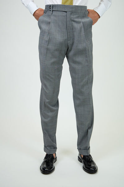 Pantalone Abito SETTANTA Rifinito 2 Pinces - Grigio Principe di Galles