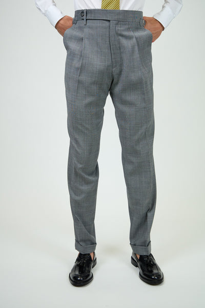 Pantalone Abito SETTANTA Rifinito 2 Pinces - Grigio Principe di Galles