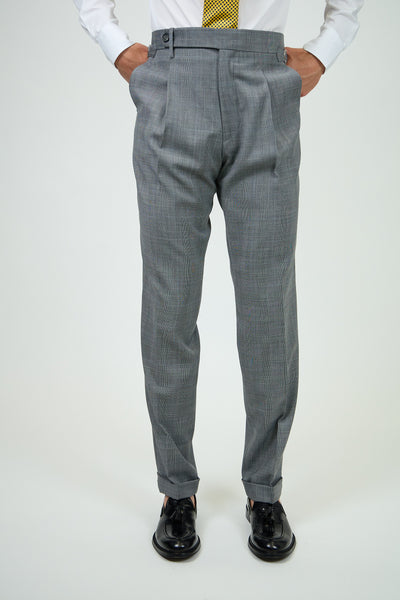 Pantalone Abito SETTANTA Rifinito 2 Pinces - Grigio Principe di Galles