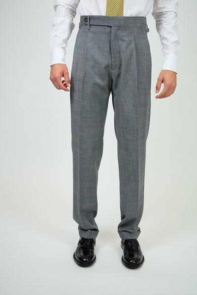 Pantalone Abito SETTANTA Rifinito 2 Pinces - Grigio Principe di Galles
