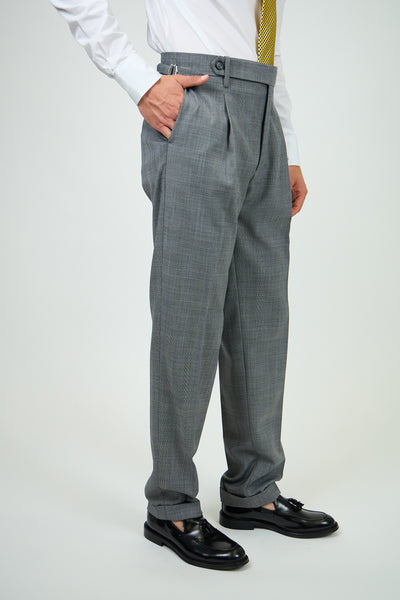 Pantalone Abito SETTANTA Rifinito 2 Pinces - Grigio Principe di Galles