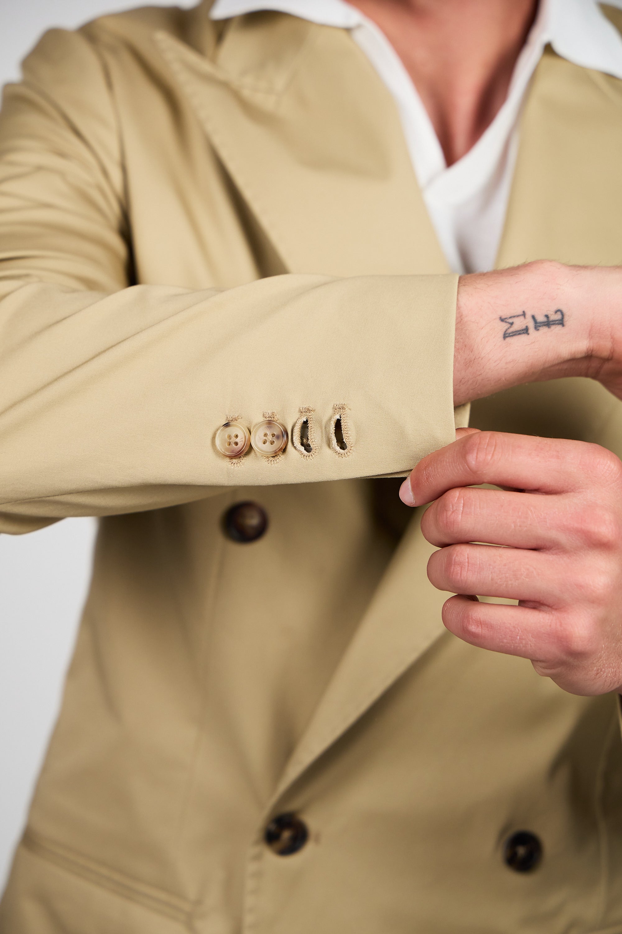Giacca Abito SETTANTA Blazer Rifinito due Petti - Beige