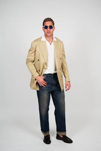 Giacca Abito SETTANTA Blazer Rifinito due Petti - Beige