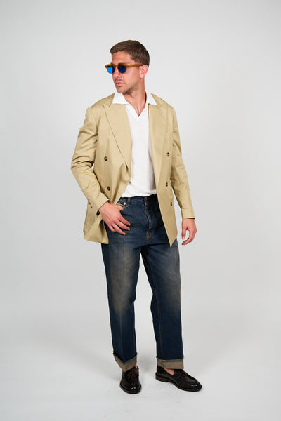 Giacca Abito SETTANTA Blazer Rifinito due Petti - Beige
