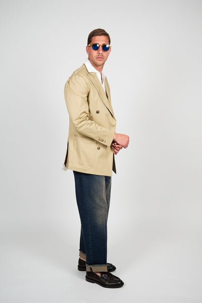 Giacca Abito SETTANTA Blazer Rifinito due Petti - Beige
