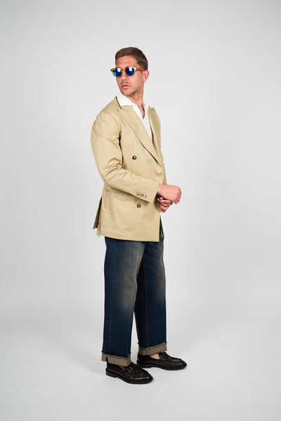 Giacca Abito SETTANTA Blazer Rifinito due Petti - Beige