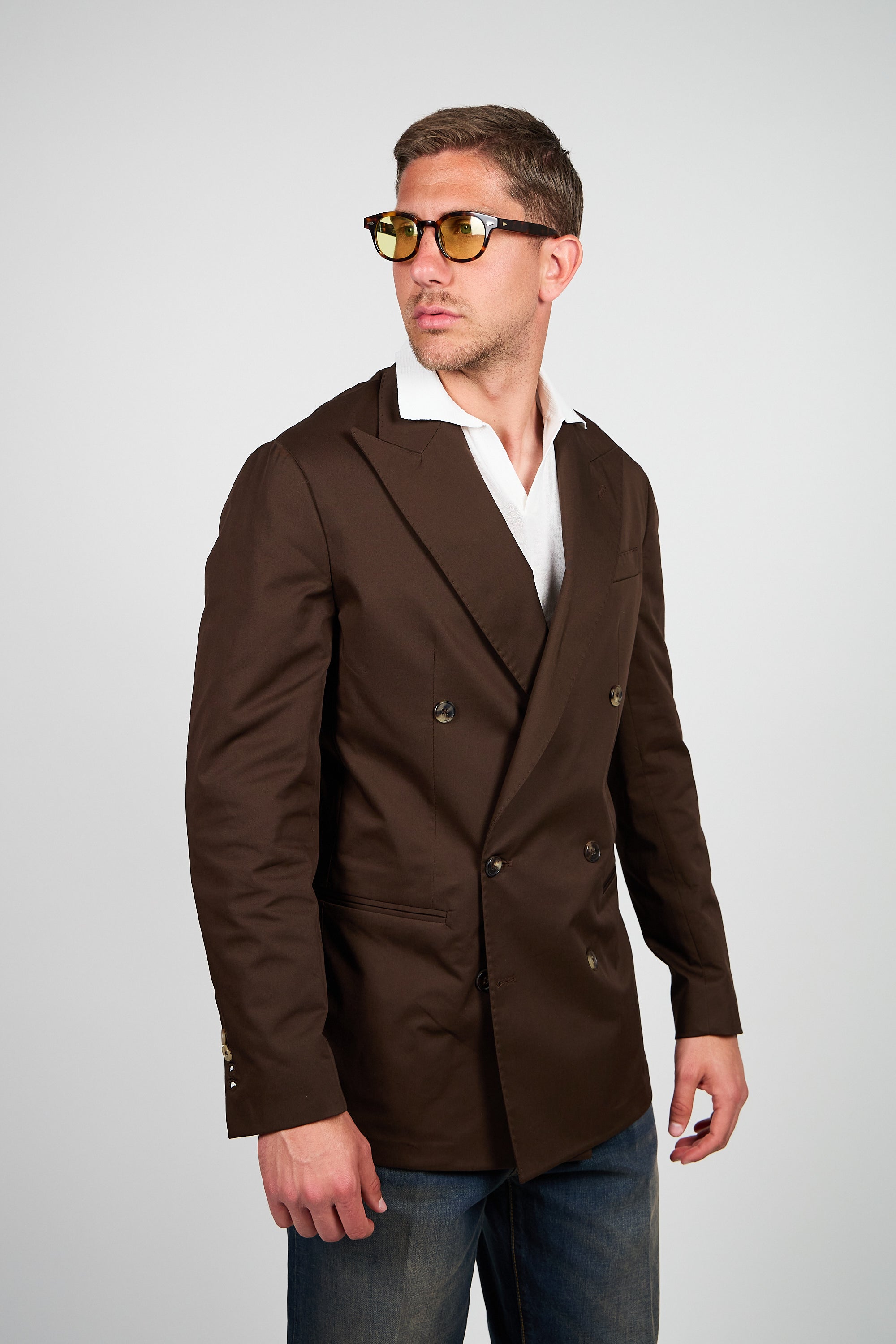 Giacca Abito SETTANTA Blazer Rifinito due Petti - Testa di Moro