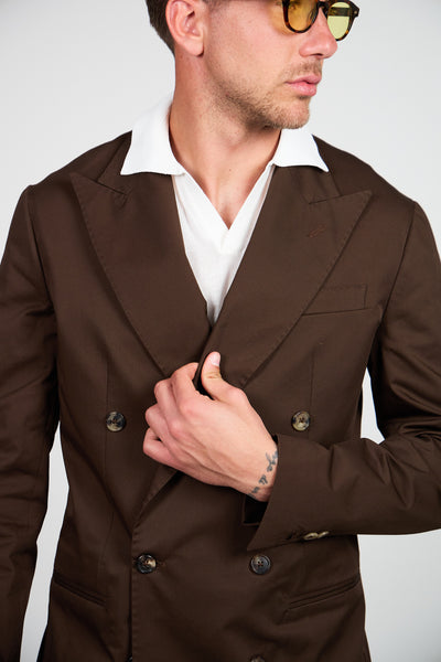 Giacca Abito SETTANTA Blazer Rifinito due Petti - Testa di Moro