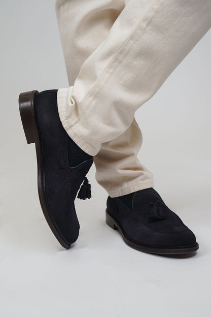 Mocassino NAPPINE Cucitura Camoscio Blue