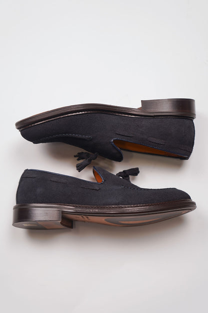 Mocassino NAPPINE Cucitura Camoscio Blue