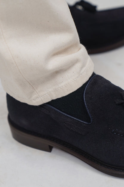 Mocassino NAPPINE Cucitura Camoscio Blue