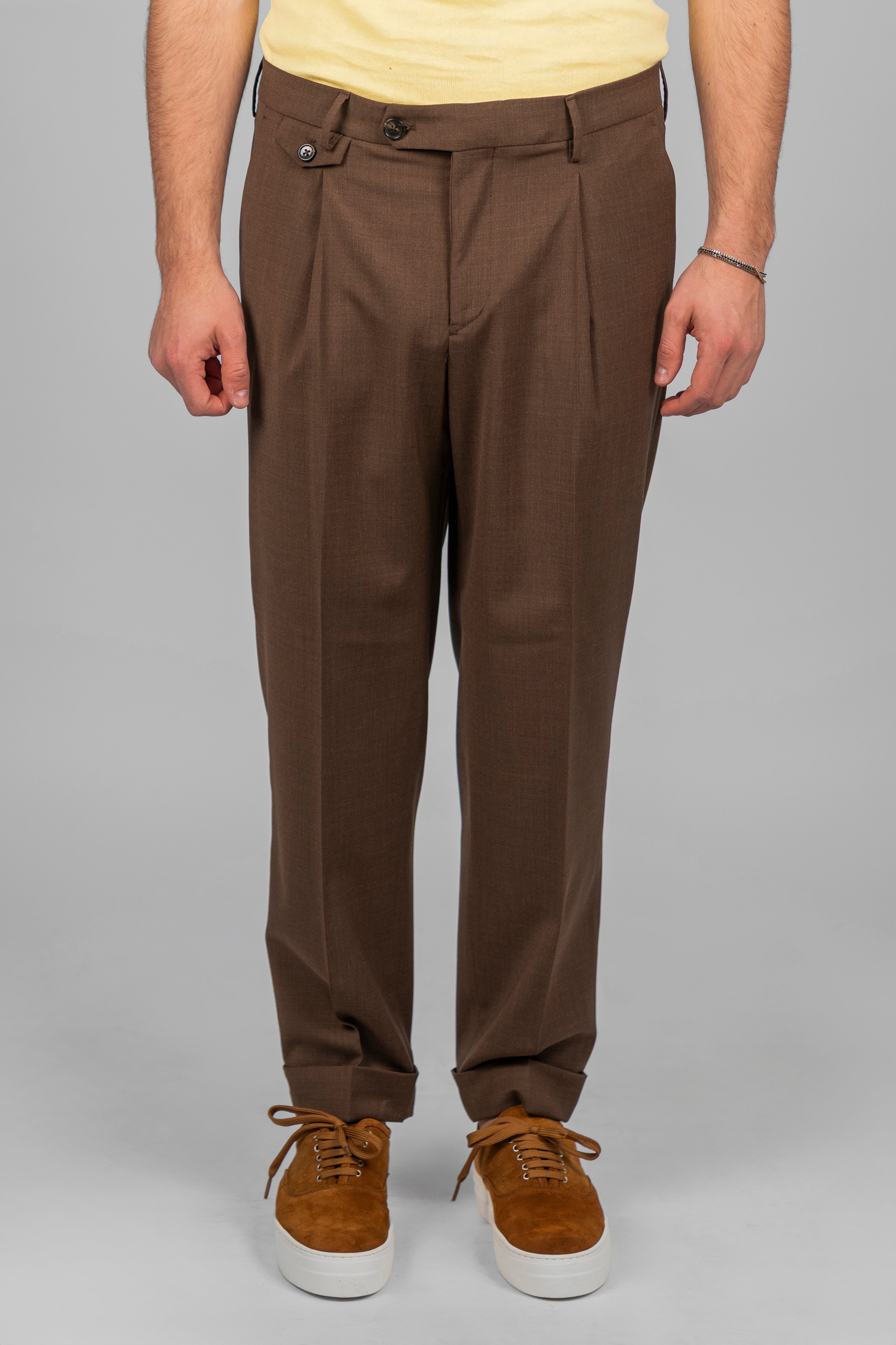 Pantalone ERNESTO Lana - Tabacco