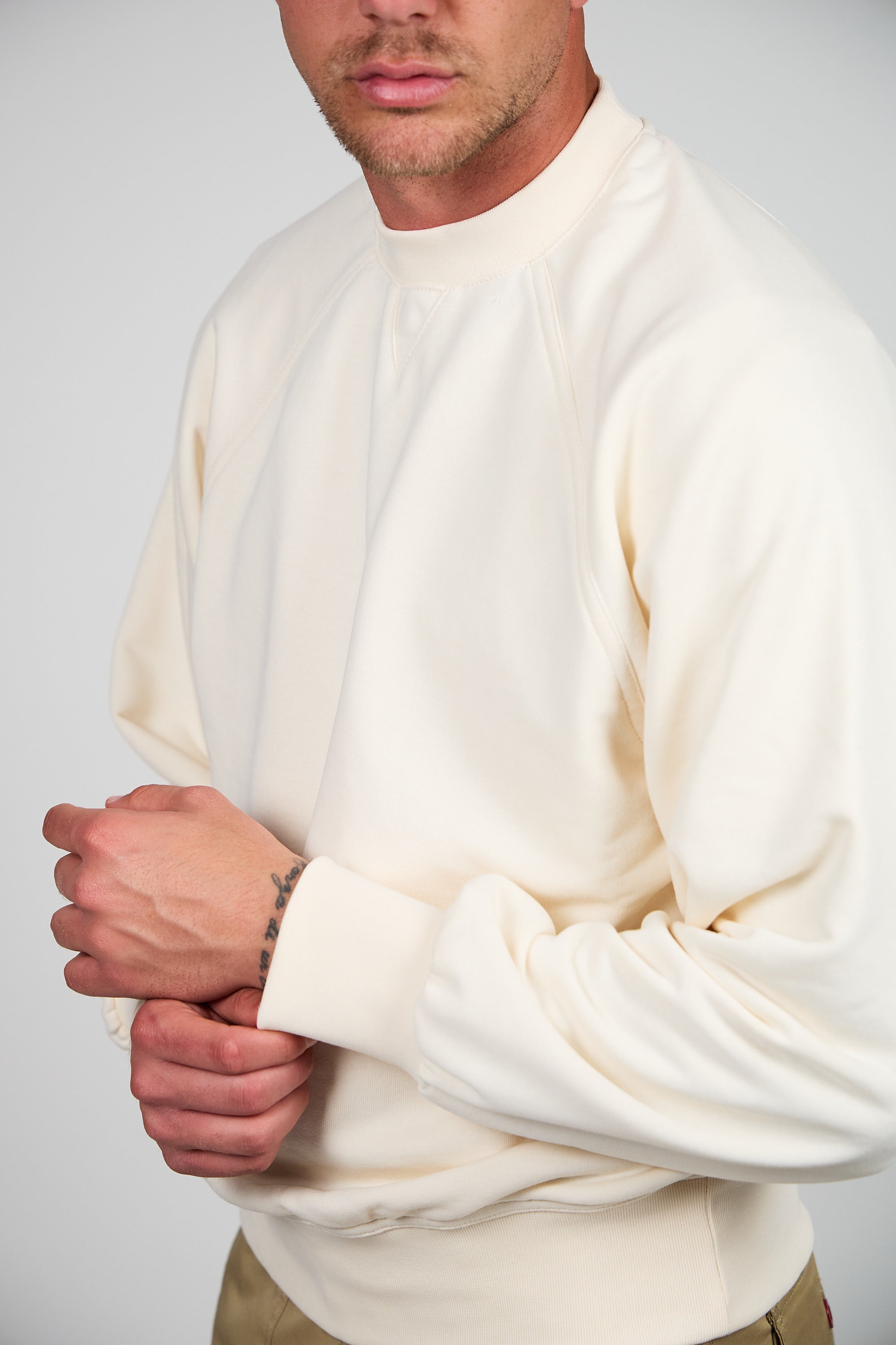 Felpa Girocollo REN Sprezzatura Raglan - Panna